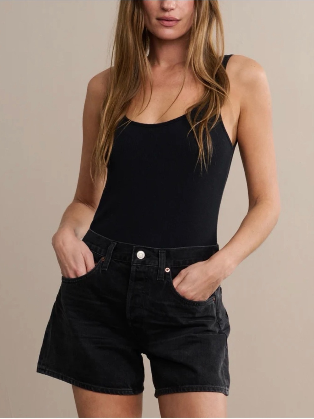 Agolde Parker Long Short in Black - Size 26 - Picture 2 of 10